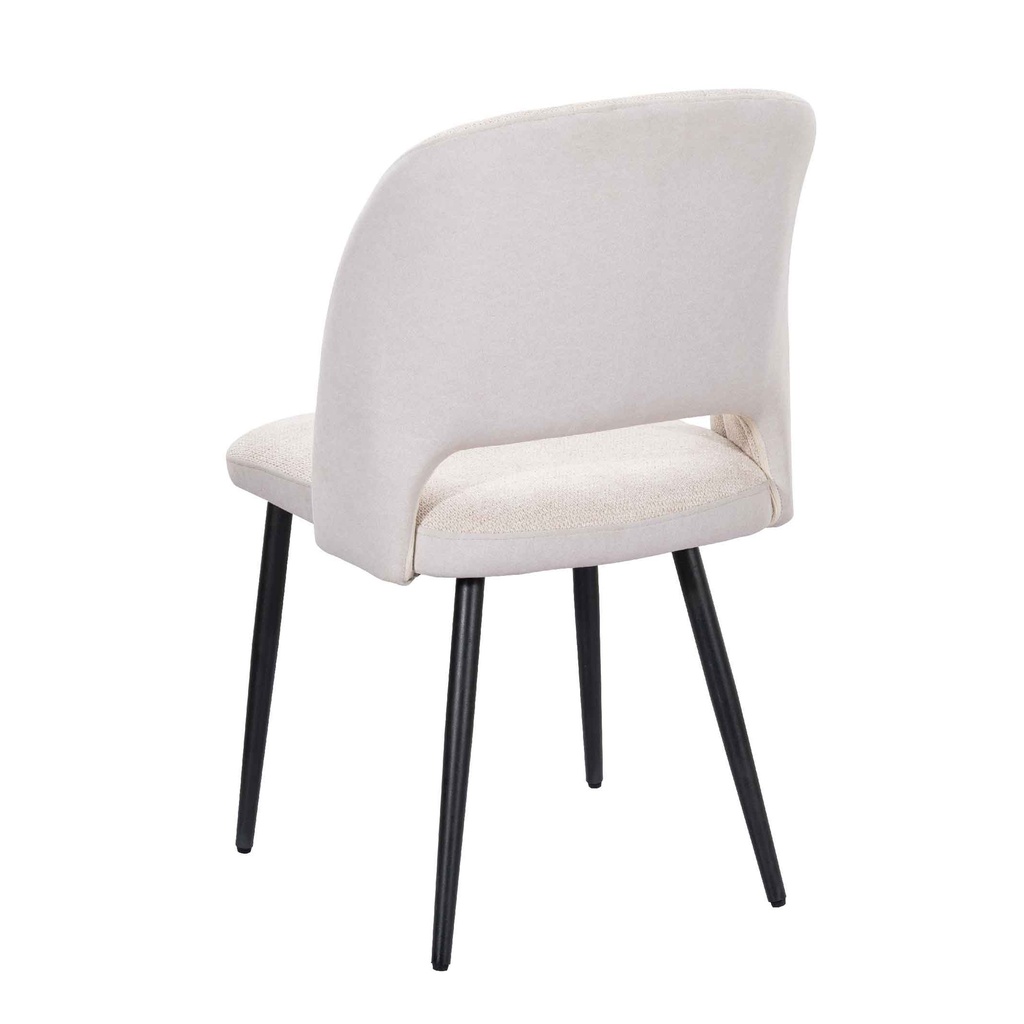 SILLA DE COMEDOR DC-3181# CASTEL03+ARAGON03# BEIGE PATAS METAL NEGRO