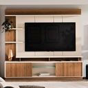 CENTRO DE ENTRETENIMIENTO HOME VINHEDOS# 2001159# TV MAX 65" 200X36X184CM 781# OFF WHITE/AMENDOA 2PUERTAS# 3 CJ