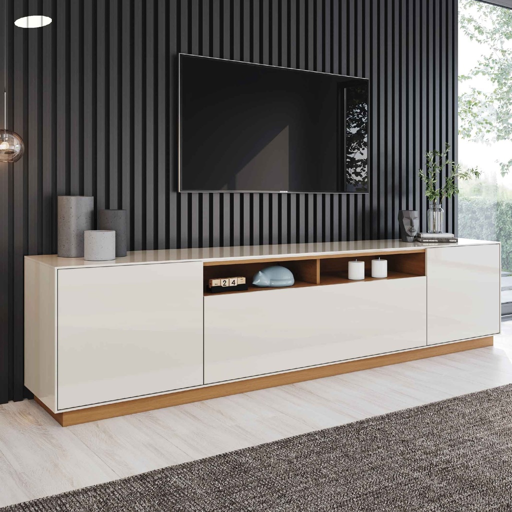 GABINETE P/TV DOMUS# S311-225# OFF-WHITE/CANELA# 220CM