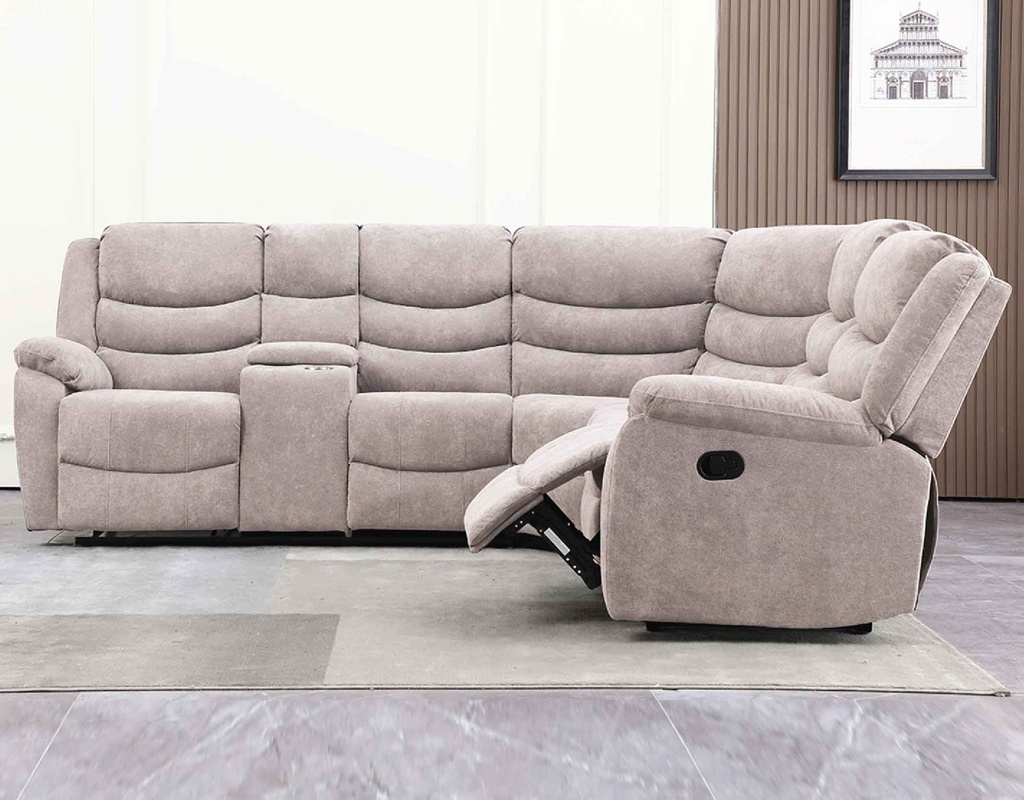 SOFA RECLINABLE TELA OVALADO RR5044BF52LC+61N+52R# CREAM-C566#- PZ C/1 3PZ