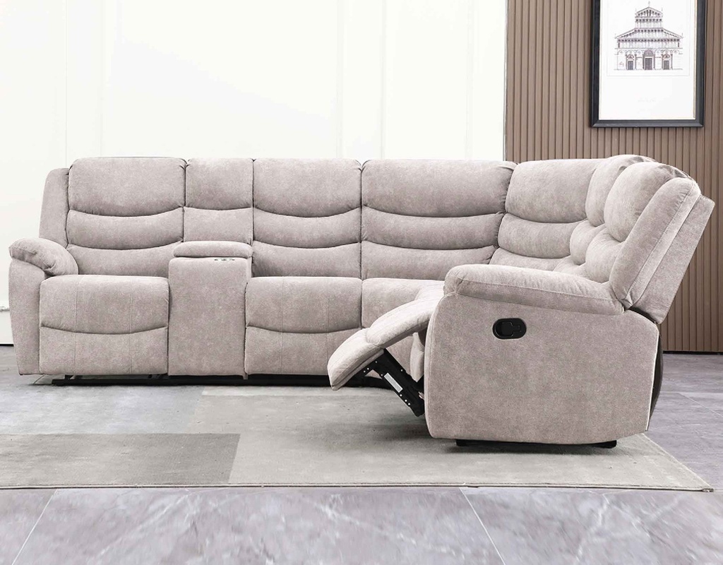 SOFA RECLINABLE TELA OVALADO RR5044BF52LC+61N+52R# CAMEL-C570#- 3PZ