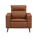 SOFA OFICINA VINIL XP-250# 1PUESTO BROWN# PATAS METAL