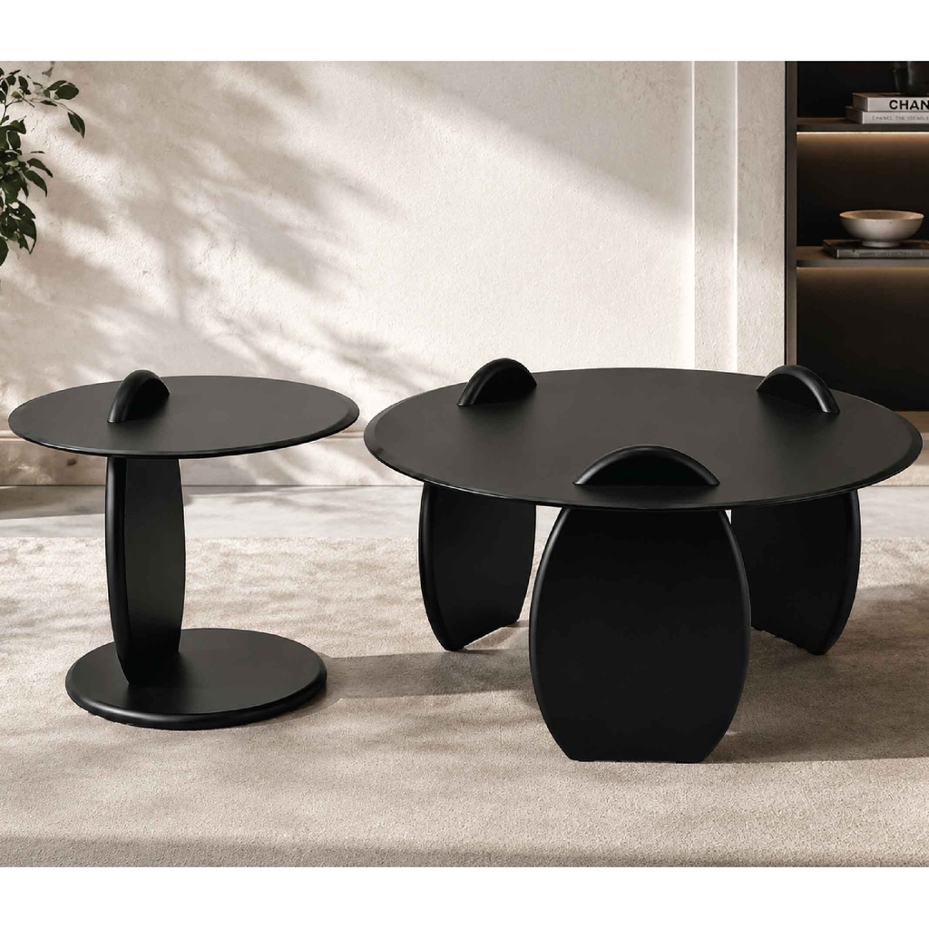 JUEGO DE MESITA CT677# 800X390+500X410 COLOR VIDRIO TEMPLADO/BASE DE METAL NEGRA# 1CJ