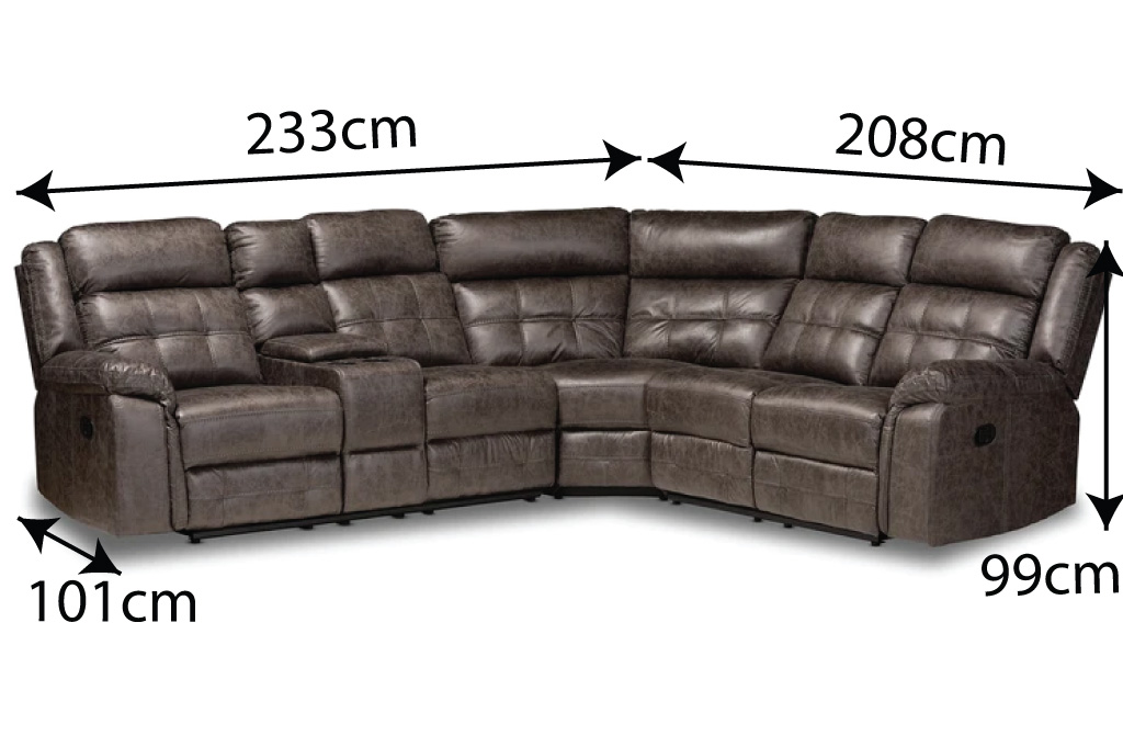 SOFA RECLINABLE OVAL 7271C# 52LC+C01+52R#SMOKEJ145# GRIS OSC 3PZ