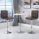 SILLA DE BAR AJUSTABLE WY-451# VINIL COLOR CHOCOLATE BASE METAL