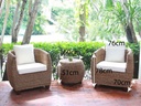 MIMBRE MESA NATURAL CELESTE# C/2SILLAS REDON+4COJ/BLANCO KS