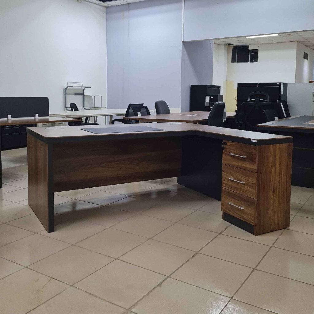 ESCRITORIO P/OFICINA A-012-1600# 160X80X76CM COLOR 1004#+GRIS/ CON LATERAL DERECHO