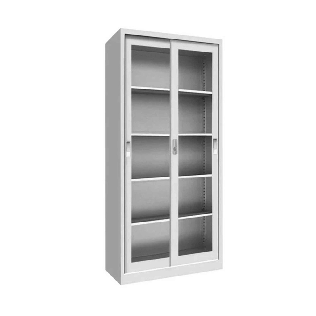 LIBRERO METAL KD-042# 7047# 2/P VIDRIO GRIS 185X90X40CM