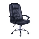 SILLA OFICINA D68-1# VINIL NEGRA ESTRELLA CROMADA