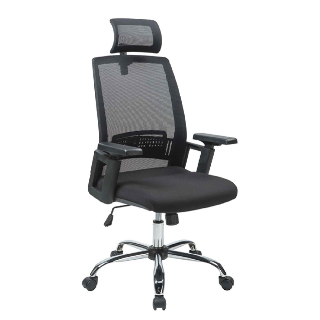 SILLA OFICINA W-152N# EJEC MALLA NEGRA ESTR/ METAL OVALADA