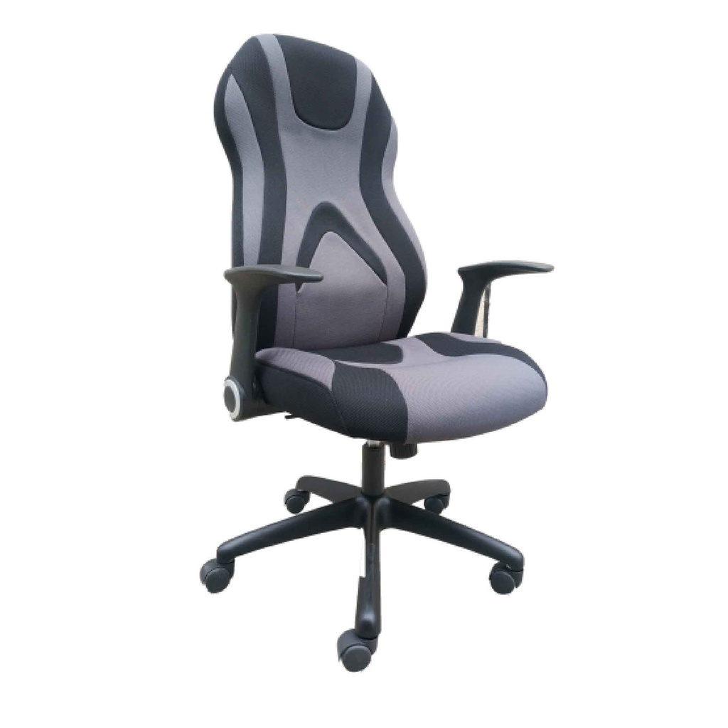 SILLA OFICINA W-188# C/BRAZ EST/NEG LF2029# TELA NEG/GRIS OS