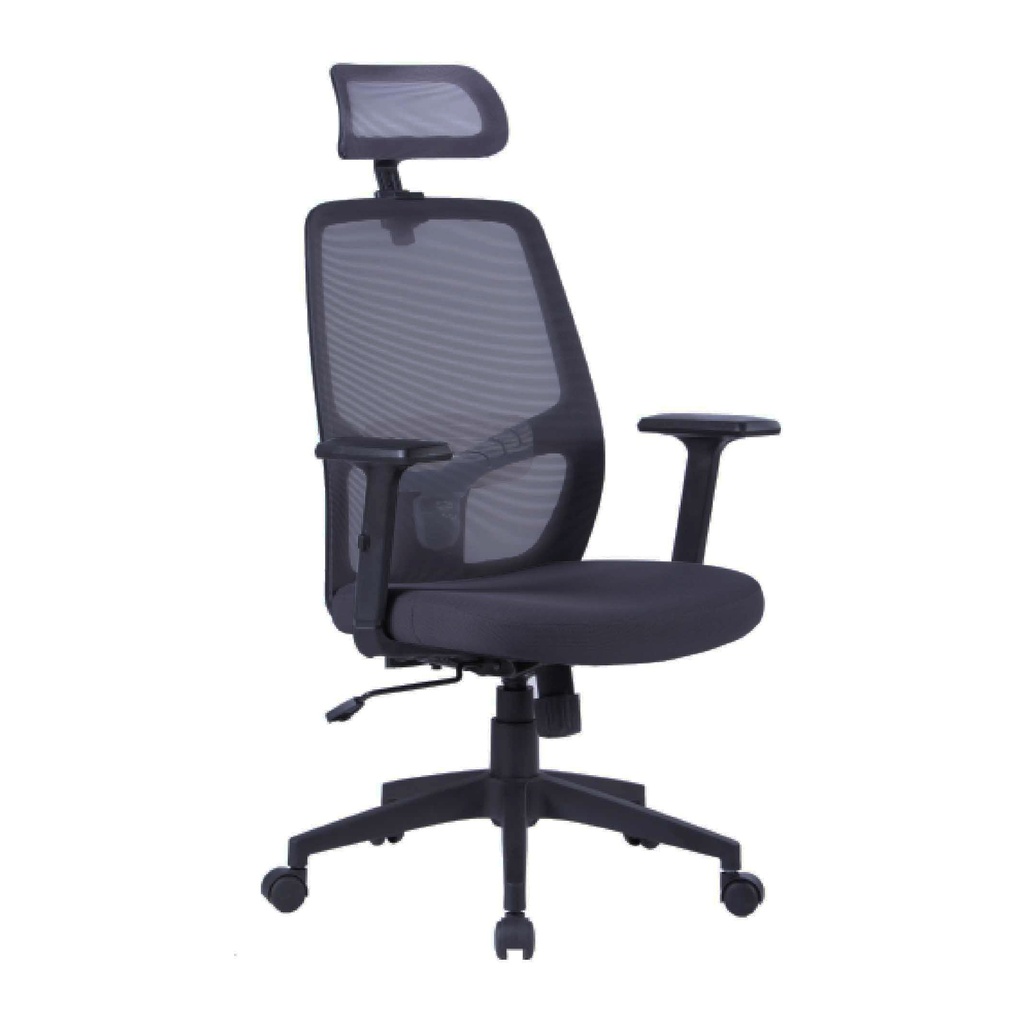 SILLA OFICINA W-209AC# MALLA/LF604-01#C/BRAZ AST/EST/NEG PORTACABEZA