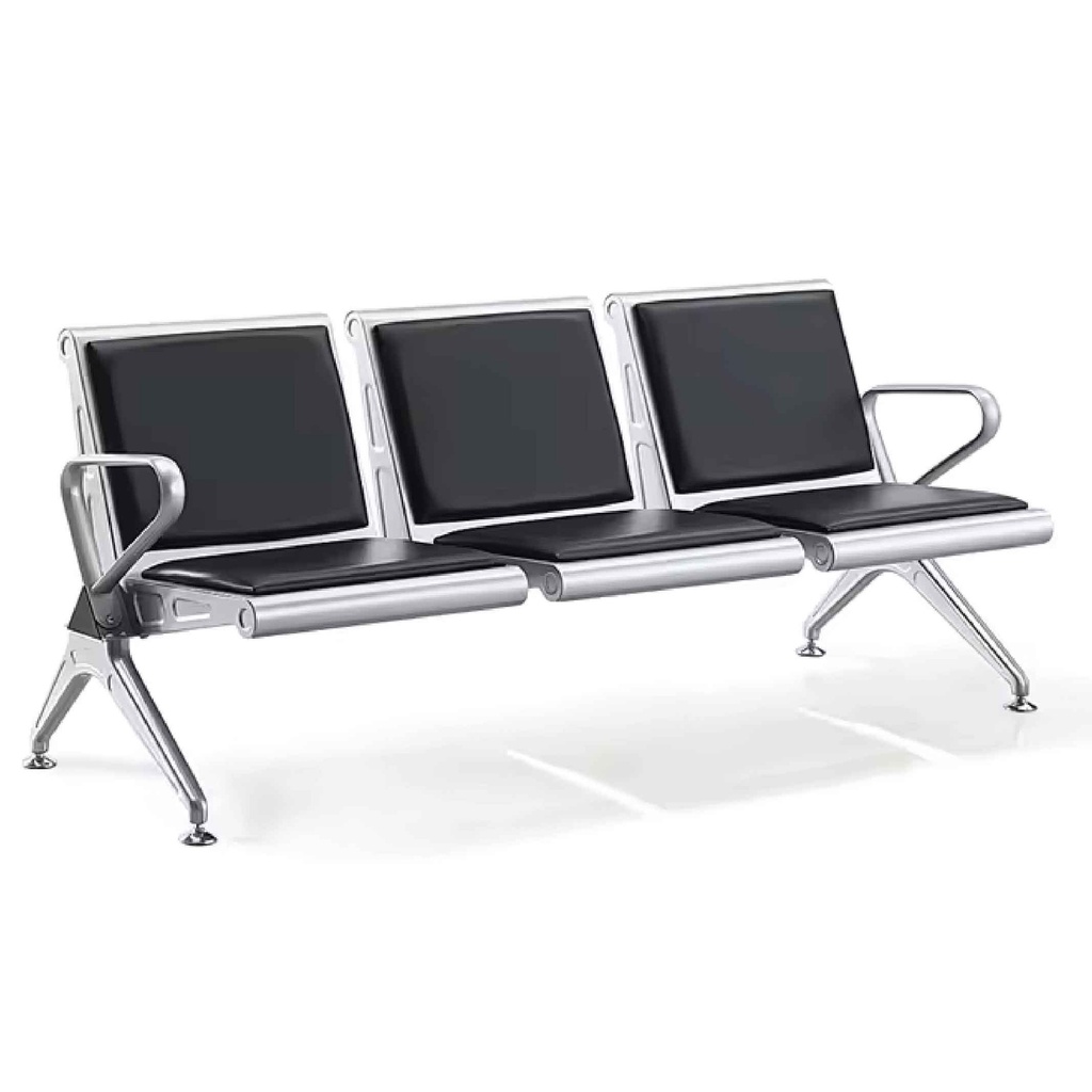 SOFA OFICINA METAL S6013P# 3PTO NEGRO VINIL