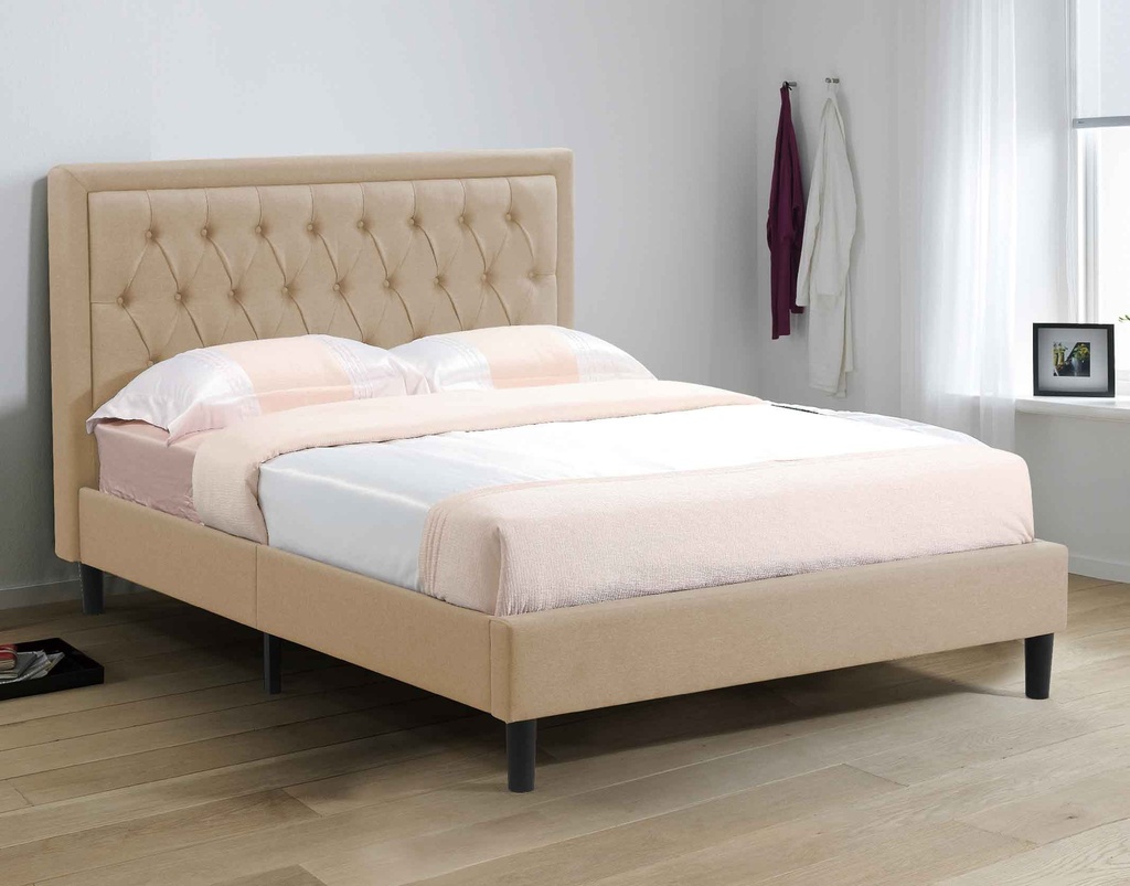 CAMA QUEEN 1.53X2.03M SW637# YF1589-4# TELA BEIGE