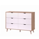 GAVETERO ORICIA CHEST 19-DS-2# NAT/WHITE 120X40X88CM 6GV 2CJ