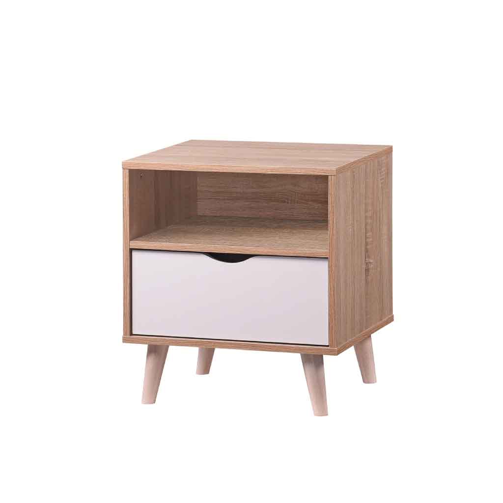MESITA DE NOCHE 19-NS-6# ORICIA NATURAL/WHITE 49X40X53CM