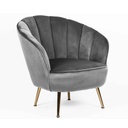 SILLA POLTRONA QH-8949# TELA GRIS VELVET HLR-23# METAL GOLD
