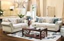 SOFA TELA XF-112# NOBLE LINEN# 3+2 PUESTOS CREMA CON TACHITAS