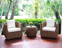 MIMBRE MESA NATURAL CELESTE# C/2SILLAS REDON+4COJ/BLANCO KS