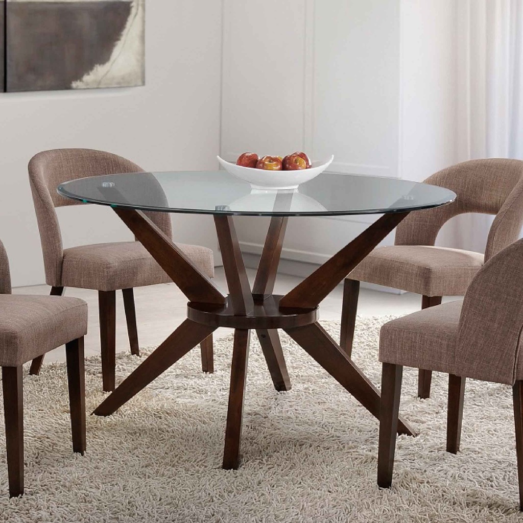 MESA COMEDOR VIDRIO REDON CANBERRA# 1.2M CAPUCCINO 29049#