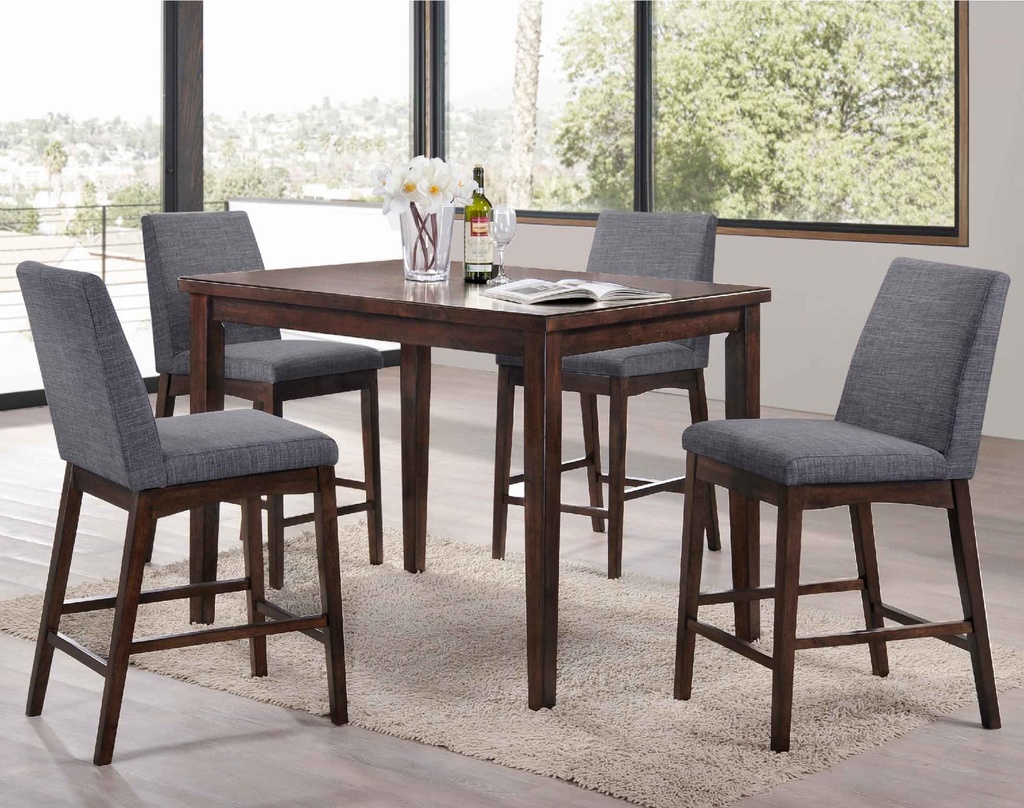 COMEDOR ALTO RECT TC1190#+4SILLAS C532-24#GRIS PADOVA CHERRY