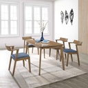 COMEDOR RECT BW19-02T# 130X80CM CAPUCCINO +4SILLAS BW19-57C# ASIENTO/GRIS 3CJ