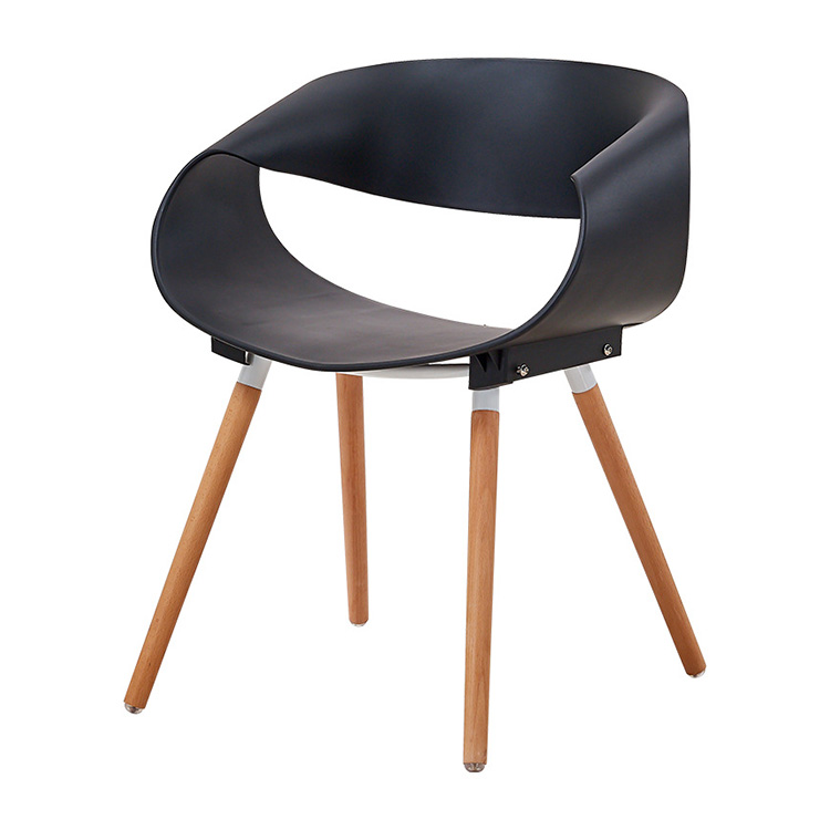 SILLA PLASTICA PP-682# PATAS DE MADERA