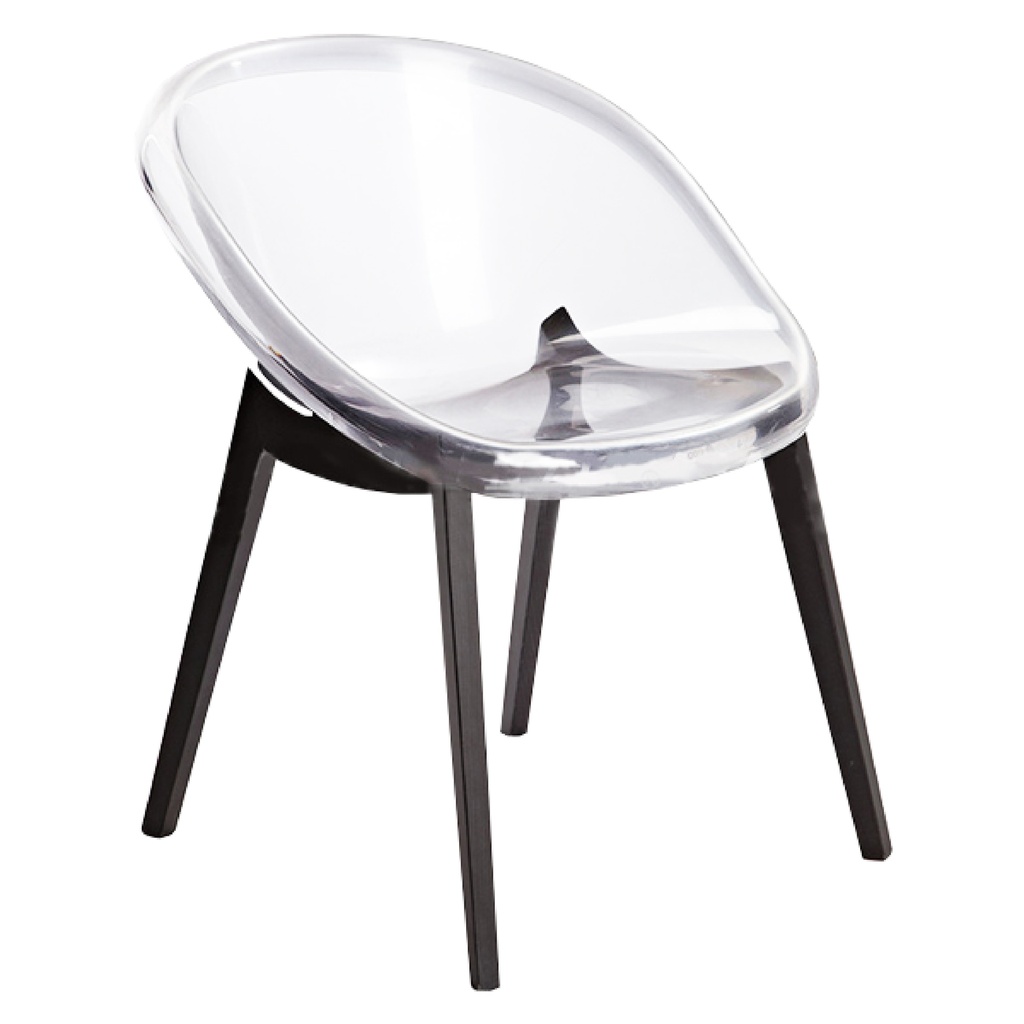 SILLA TERMOPLASTICA 194-DPC# SEAT+BASE CLEAR PATA NEGRA