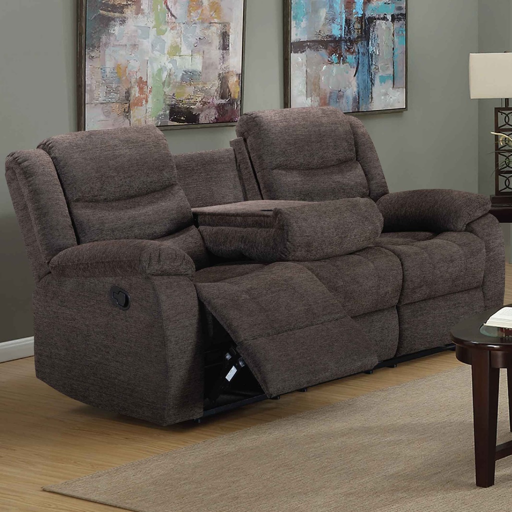 SOFA RECLINABLE TELA CX001A-53B# 3PUESTO CON PORTAVASOS