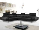 SOFA CUERO/VINIL L* FD2185D# 3P+1P+ESQ+3P NEGRO 601# 4CJ+PATAS