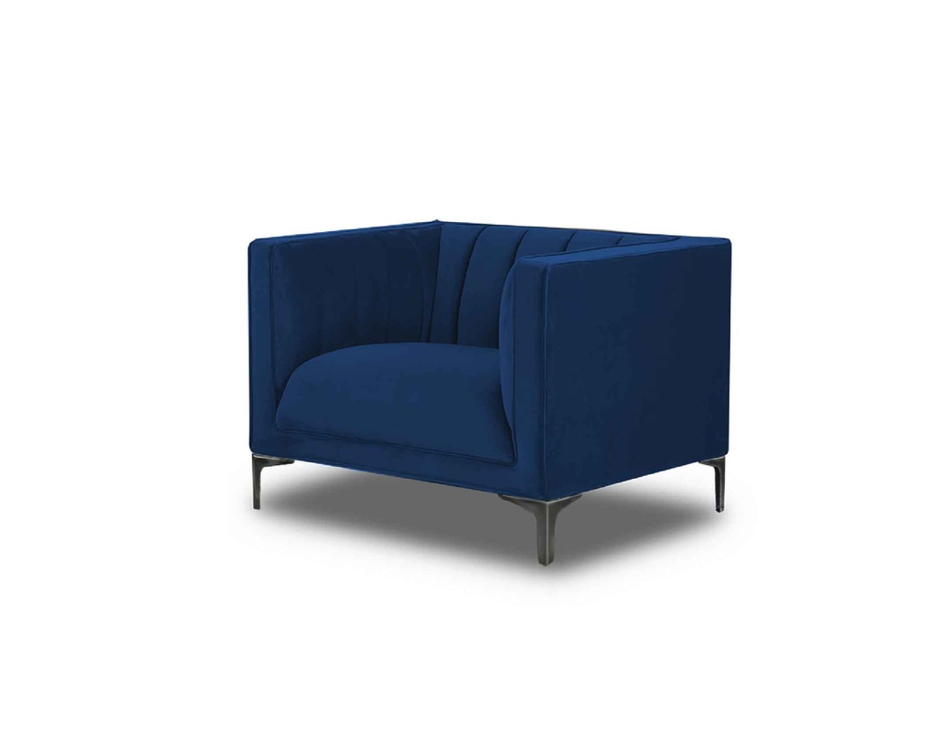SOFA TELA SS5016AF61D# 1 PUESTO VELVET AZUL D342# PTA/METAL