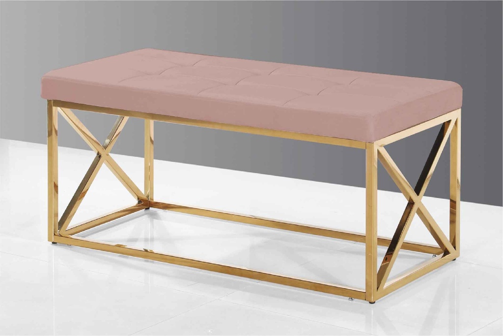 BANQUETA 010# GOLD/PINK VB150-25# INOXIDABLE PLATEADO 99X46X45CM