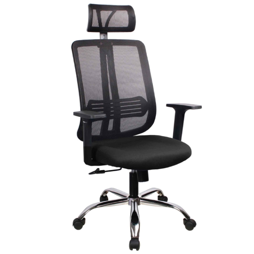SILLA OFICINA SK-1000# EJEC MALLA NEGRA C/CABEZAL ESTRELLA