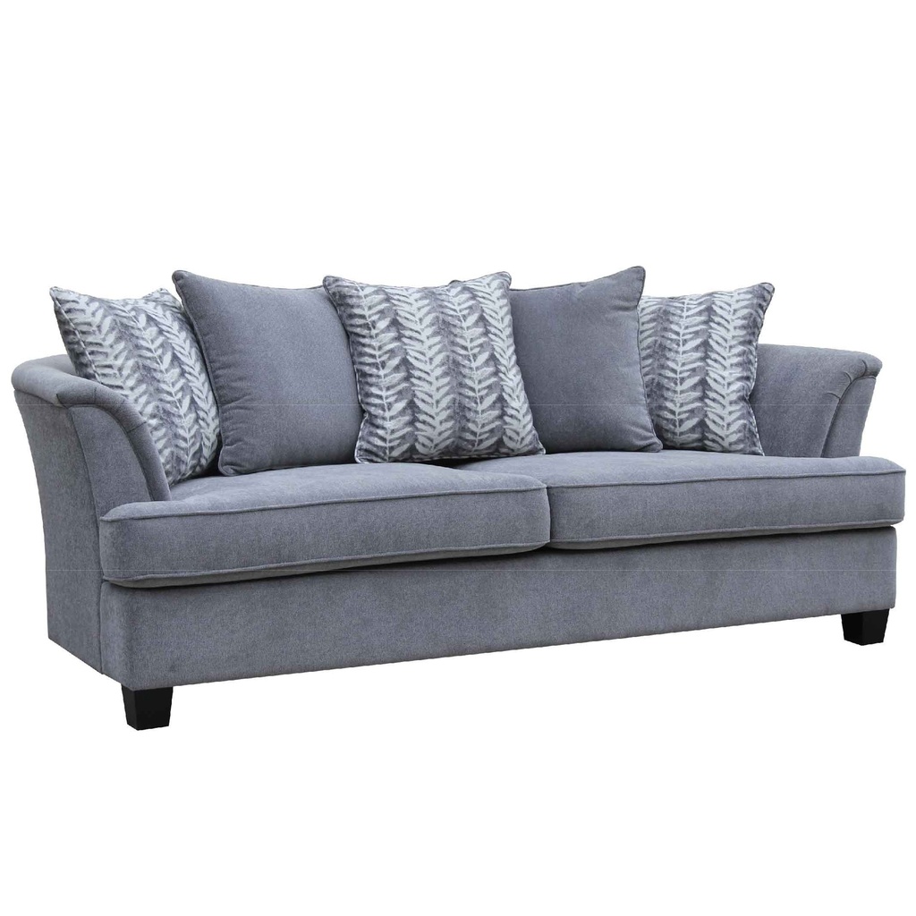 SOFA TELA HS-598-30# 3 PUESTOS GRIS CLARO KS1132-2# CON 5 COJINES ​