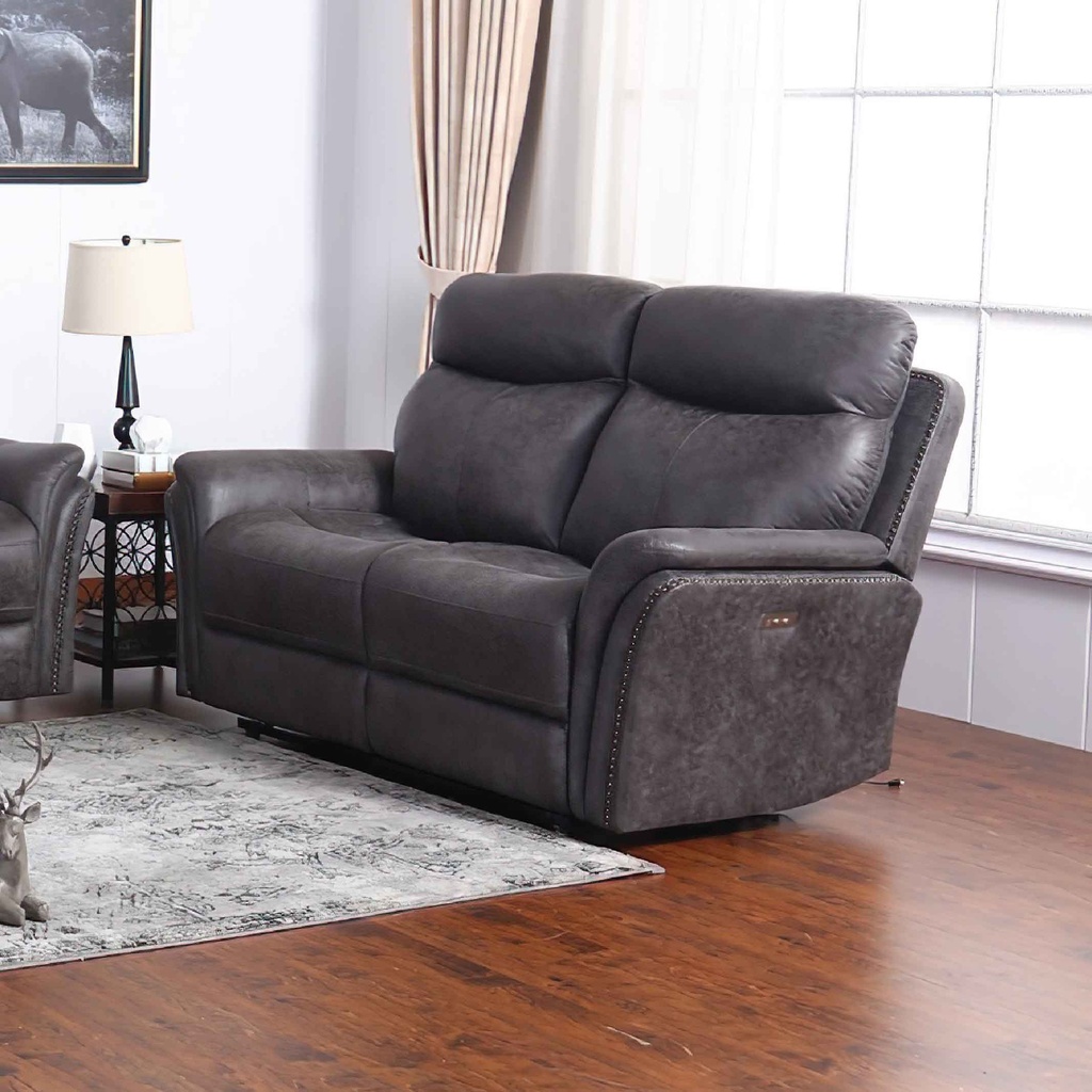 SOFA RECLINABLE ELECTRICO TELA KEVIN 10-12-187.2# D5043K 2 PUESTOS J138# GRIS