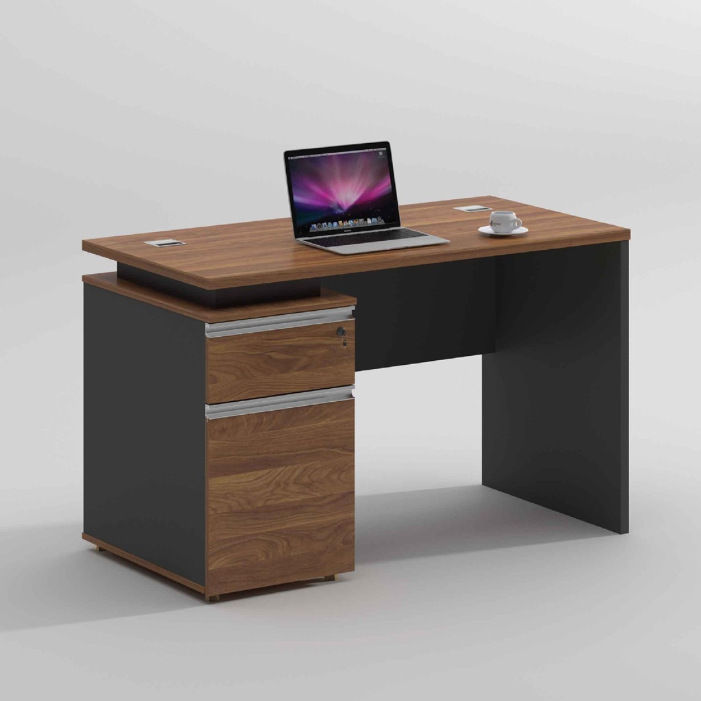 ESCRITORIO P/OFICINA A-001-1200# 1004#+GREY# CHOCOLATE CON GRIS 120X60X75CM