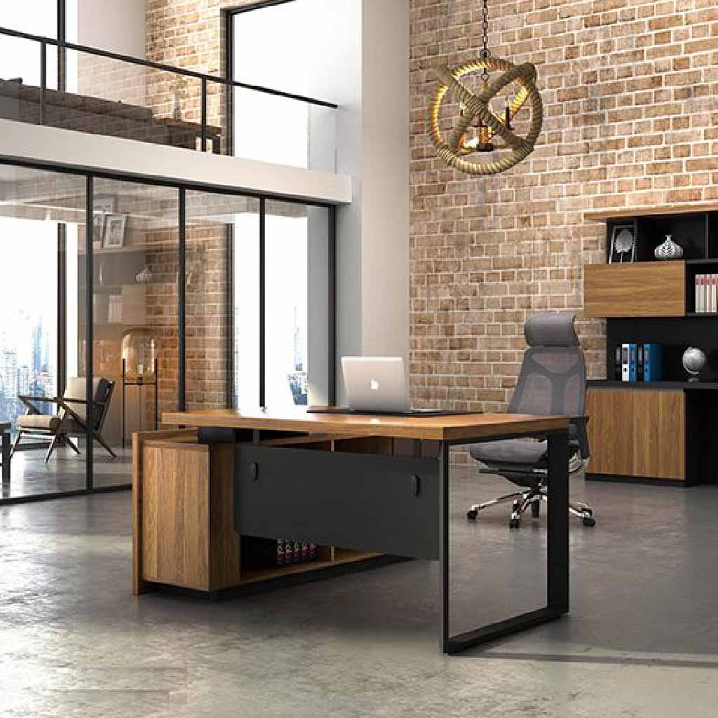 ESCRITORIO P/OFICINA A-005# 1004# GRIS 180X160X75CM  SOBRE MIDE 160CM  LATERAL DERECHO  3CJ