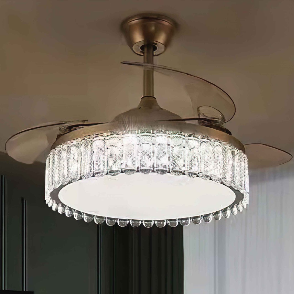 ABANICO DE TECHO CON LAMPARA 8210# LED BLUETOOTH