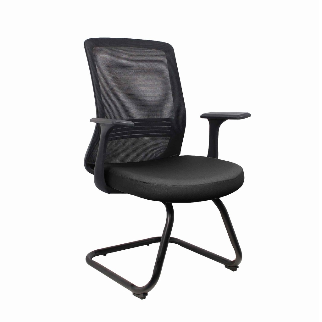SILLA OFICINA VISITA SK-807V# RESP/MALLA NEGRA ASIENTO NEGRA