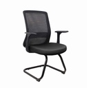 SILLA OFICINA VISITA SK-807V# RESP/MALLA NEGRA ASIENTO NEGRA