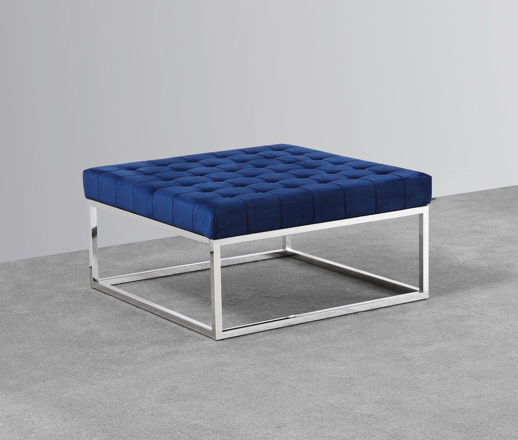 PIECERO OTTOMAN-009# BLUE VB150-55# INOXIDABLE PLATEADO 91X91CM