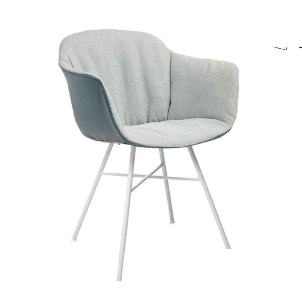 SILLA PLASTICA 293-CPP-PS# ASIENTO DC19/PATAS  METAL BLANCA