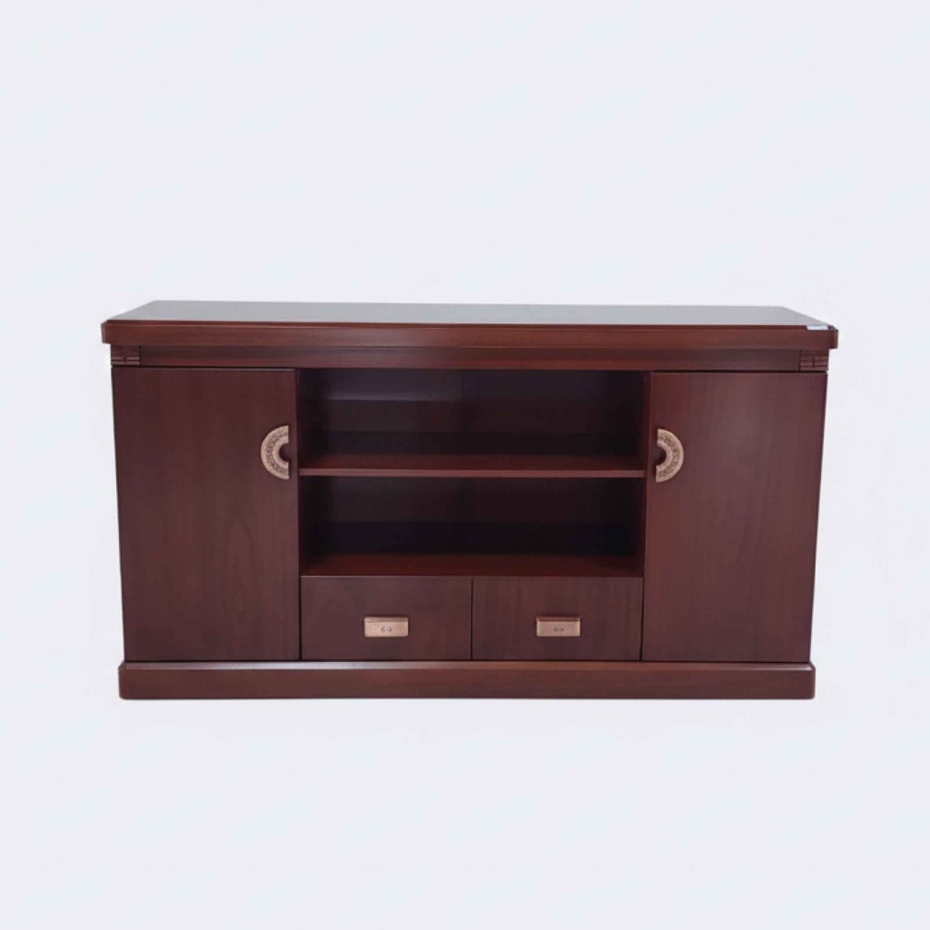 GABINETE P/OFICINA E-1616# 160X42X86CM 2P+2GV WALNUT
