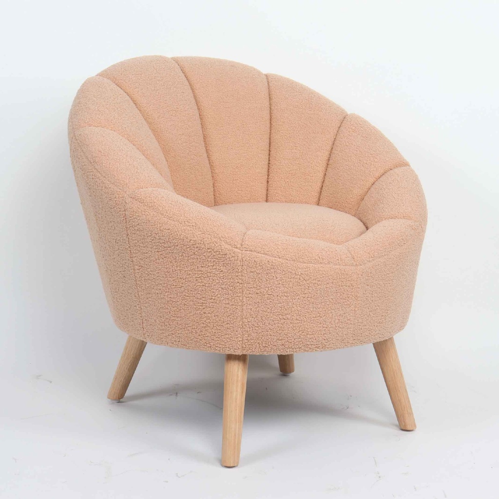 SILLA POLTRONA AR-2824# TEDDY NO.3# TELA CAMEL# PATA NATURAL