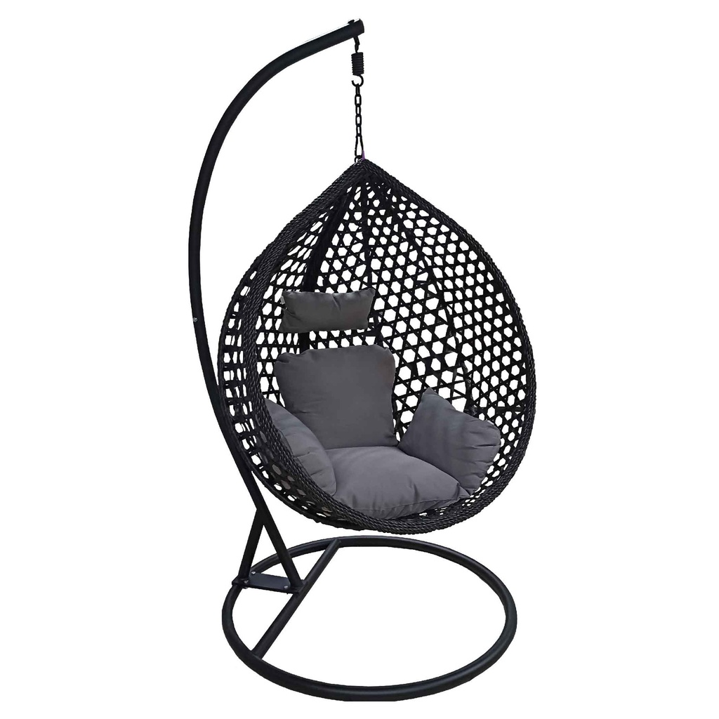 MIMBRE GUIRNALDA N860# BASE NEGRO/ CANASTA NEGRO COJIN GRIS