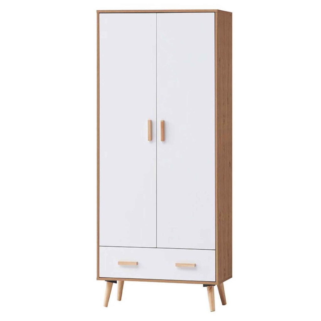 CLOSET 2PUERTA FASHION-WD1800# 1/GV JS-23003-PU+JS BLANCO -PU# 80X40X180CM