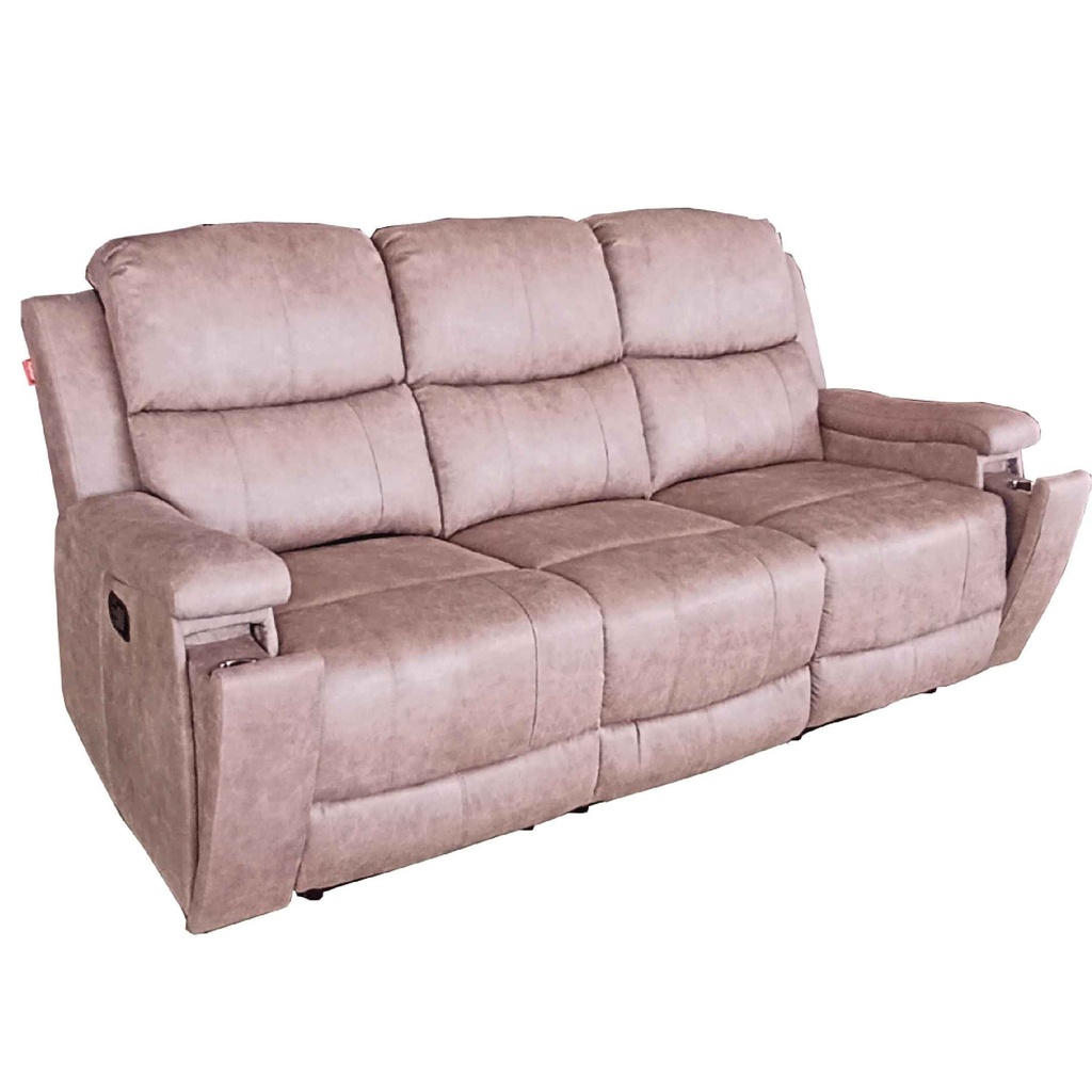 SOFA RECLINABLE TELA RR5064AF53D# 3PUESTO CON PORTAVASOS DESLIZABLES