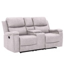 SOFA RECLINABLE TELA RR5064AF52DD# 2 PUESTO C/ CONSOLA Y PORTAVASOS DESLI.