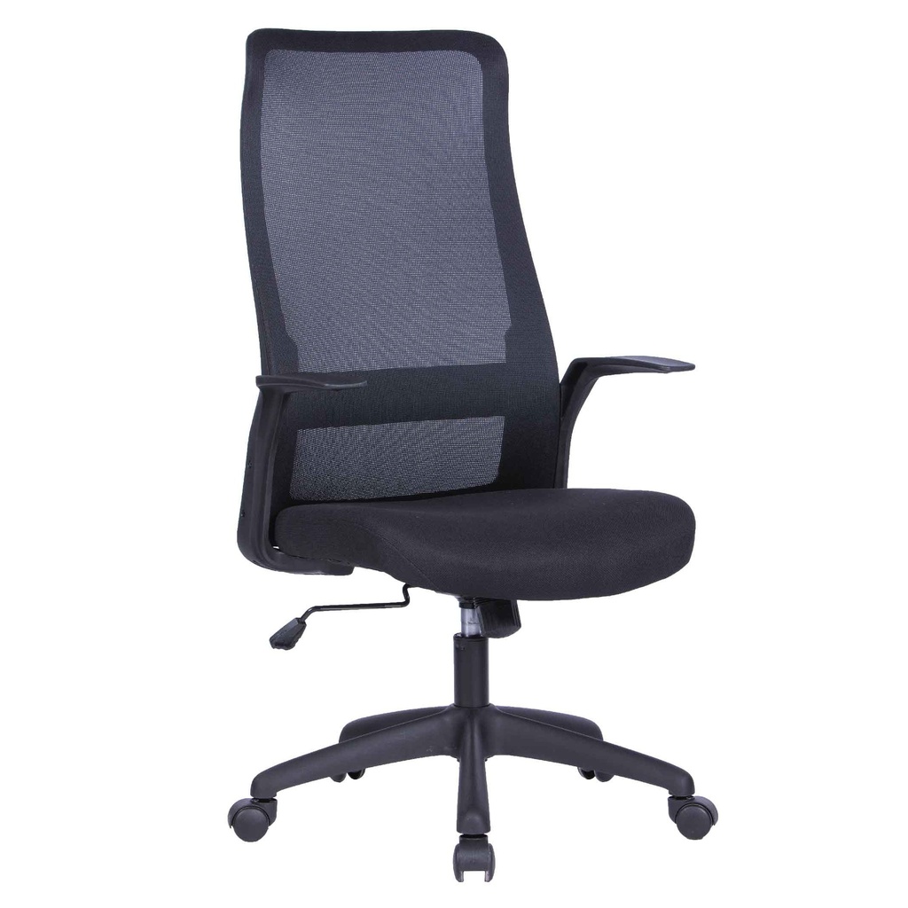 SILLA OFICINA W-217# RESP MALLA/NEGRA LFX438-01 #TELA NEGRA LF2029-01 C/BRAZO