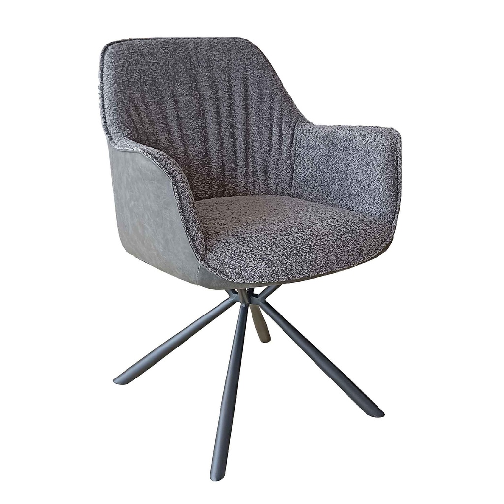 SILLA DE COMEDOR CY-03# TELA LRS210003-24# CON VINIL FY30-5# GRIS